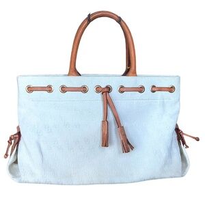 Vintage DOONEY & BOURKE Canvas Signature Monogram Tote Natural Small
